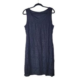 Tiana B. Black Lace Embroidered Sleeveless Dress